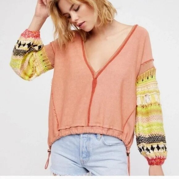 Free People Reminiscent Sweater in Terracotta - Picture 1 of 9